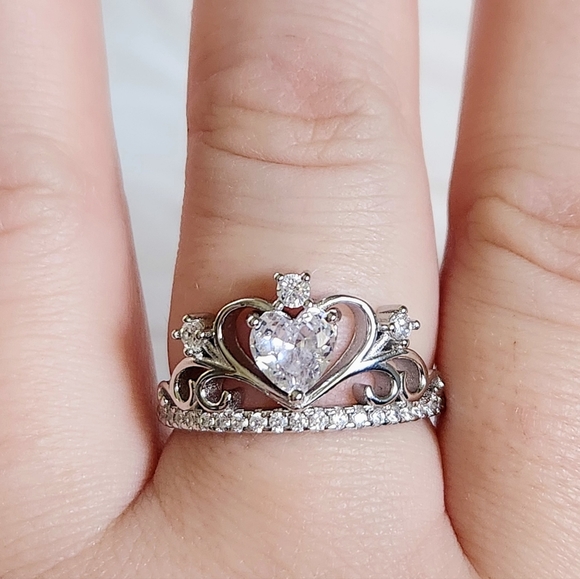 NWT Ryze White Frost Cubic Zirconia .925 Sterling Silver Crown Ring - Size 7.75 - Picture 6 of 9